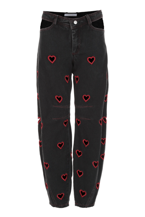 JEANS MINI HEARTS BARREL NEGROS